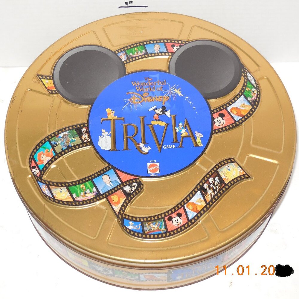 1997 The Wonderful World of Disney Trivia Game Gold Collector Tin 100% COMPLETE